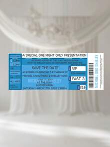 1pc Personalized Concert Ticket Wedding Invitation ,Customize Text,Custom Venue Card,Save The Date Ticket,Unique Wedding Invitation - Multicolor - View 10