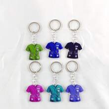 2D Flat, Adorable Dentist Uniform Keychain, Ideal For Dental Professionals And Friends, Waterproof Acrylic, Designed With Blue And Green Shirts And Dental Tools, Bag Accessory, Keychain Car Accessories Bag Charm School Cute Goth Y2k Halloween Accessories Teachers Day Christmas Gift Ideas Bag Lanyards With Id Holder Car Accessories Bag Charms - Multicolor - View 2