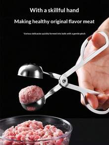 Stainless Steel Meatball Maker, Meatball Shaper, Kitchen Mold For Making Rice Balls, Fish Balls, Homemade - Silver - View 8