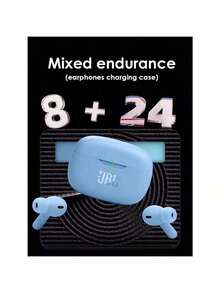 JBL Bluetooth Headset WAVE BEAM Active Noise Reduction In-Ear Headphones IP54 Waterproof Type-C Charging Port White - 彩色 - 查看 4