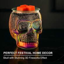 3D Glass Skull Electric Wax Melting Heater With PTC Heating Plate, Wax Burner Melter, Aromatherapy Heater, Suitable For Home Gifts, Holiday Presents For Thanksgiving, Halloween, Christmas, And Other Festive Occasions - 1PC - 查看 5