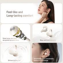 Philips New Bluetooth 6.0 Wireless Headphones，Clip-on Ear-hook Design, Comfortable Open-ear Fit, Hi-Fi Sound, AI Noise Cancellation, Sports-friendly, Strong Battery Life，Model TAQ2320 - 白色 - 查看 4