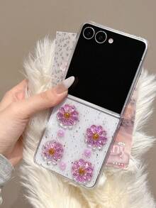 1件手工树脂紫色水晶花朵手链，手机壳兼容三星Galaxy Z Fold 7、Z Fold 6、Z Fold 5、Z Fold 4、Z、Z FE、Z Flip6、Z Flip5智能手机，返校季必备 - 彩色 - 查看 42