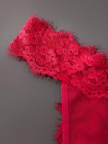 APRSEA 3Pcs Fashionable Sexy Lace-Trimmed Red Party Panties For Women - Red - View 5