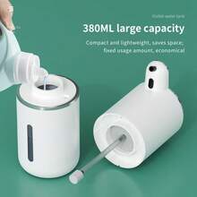 DONASIRA 380ml Touchless Smart Infrared Automatic Soap Dispenser, Portable Round Liquid Soap Bottle, Electric Hands-Free Detergent Quick Dispenser Pump With 4-Level Adjustable Lighting Display, Desk-Mounted Or Wall-Mounted, Type-C Rechargeable, IPX5 Waterproof, Suitable For Bathroom And Kitchen, New For Winter - B - View 9