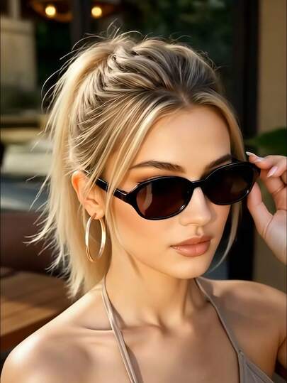 一副欧美经典矩形窄框女士时尚眼镜，纯色休闲PC（聚碳酸酯）材质，四季皆宜