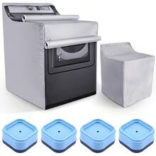 ¡RecomendadoFunda para Lavadora, Funda Lavadora y Secadora Anti-UV y Resistencia al Polvo, Con 4 Base para Lavadora, Adecuadas para Reducir el Ruido y la Absorción de Impactos de las Lavadoras.¡Top de Temporada - 1 - Ver 1