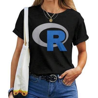 R Computer Programmer Statics Data Analysis Teacher Women T-Shirt