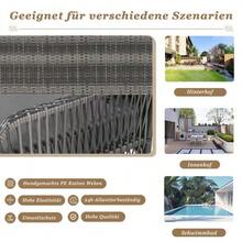 Swing, Garden Swing, Outdoor Garden Furniture Set, Grey Rattan, Grey Seat Cushion, 2 Seats, With Seat And Back Cushions, Removable And Washable - C - View 3