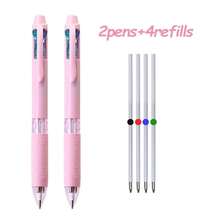 4-In-1 Multi-Color Ballpoint Pen Set, 2pens+4refills, Replaceable Refills, Retractable Multifunctional Pens, 0.7mm Bullet Head Pen Core For Smooth Writing, Suitable For Office Writing Stationery Supplies-Fine Writing Instruments - Sets - View 14