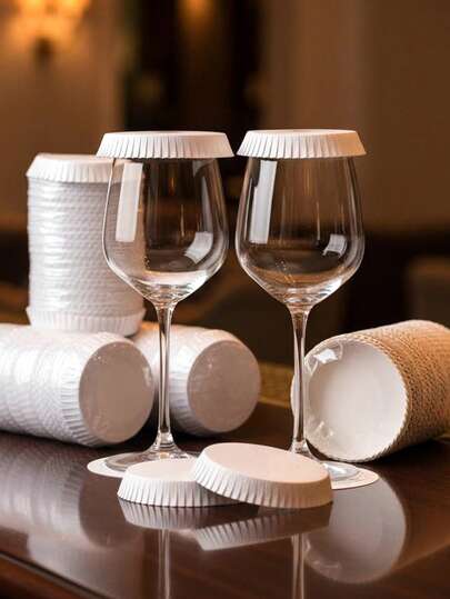 200pcs Paper Dust-Proof Cup Lids, Hot Drink Cup Covers, Cup Accessories, Suitable For Cafes, Hotels, KTVs, Bars, Coffee Shops - 50/100/200 Pcs