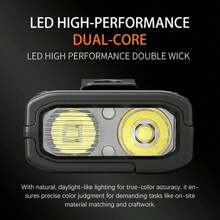 High Performance S90 Flashlight TG3 LED Source 8 Level Illumination Settings Digital Battery Monitor Type C Charging System 1000mAh Rechargeable Power Dual Switch Design ABS Metal Alloy Build Ultra Light 96 Gram Weight Pen Clip Carry Convenience Tactical EDC Light Outdoor Camping Tool Hiking Accessory Emergency Light Source Vehicle Inspection Lamp Night Safety Device - S90 黑色 - 查看 5