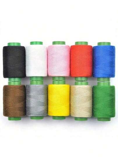 4000 mètres/rouleau Fil à coudre en polyester, fil de raccommodage ménager, fil à coudre pour vêtements, 10 couleurs fixes