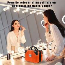 20in Carry-On Luggage Set With Makeup Case - Orange - View 9