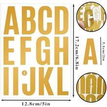 318 Pieces Gold Letter Stickers 24 Sheets Large Letter 2 Inch Self Adhesive Number Alphabet Of For Mailbox Numbers Labels DIY Crafts Art Making - 金的 - 查看 2