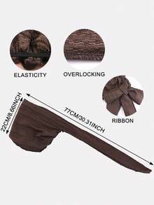 1件装女士褶皱系带发带帽，带可调节围巾的护发帽，适合日常使用 - 多色 - 查看 2