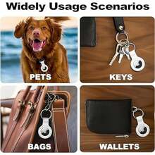 4pcs Holder Case For Air Tags Ultra Light Silicone Sleeve For Tracker Durable Anti-Scratch Protective Skin Cover With Anti-Losing Keychain Ring Accessory Compatible With Air Tracker Tags 4 Colour - / - View 5