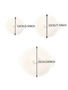 3件套硅胶双柄真空密封耐热可重复使用微波炉燃气灶锅碗杯食物保鲜盖 - 彩色 - 查看 10