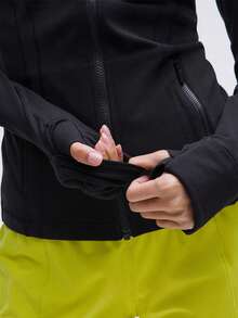 Lululemon Define Jacket Luon Black-For Yoga Gym Running-Sweat-Wicking-Yoga-All Seasons Sport-Spring/Summer-Autumn/Winter-Back To School- Mother's Day Gifts-Father's Day Gift - 黑色 - 查看 5