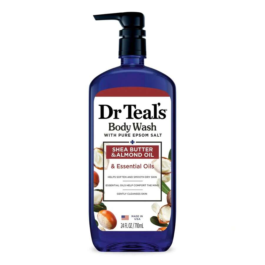 Dr Teal's Shea Butter And & Almond Oil Body Wash 24oz - bơ hạt mỡ - Xem 1