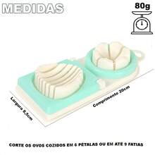 Cortador Fatiador De Ovos Cozidos Duplo Com 2 Tipos De Corte Pétala e Fatiado - Verde - Visão 3