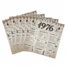 20张/40张/100张复古50岁生日派对装饰，1976年复古报纸图案纸巾套装，一次性纸巾，祝50岁生日快乐，适合男女宾客的晚餐鸡尾酒会装饰用品 - 米灰色 - 查看 3
