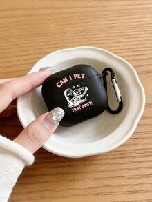 1pc Black Shell White Skull Heart Pattern TPU Earphone Case, Suitable Compatible With Apple 1/2/3/4/Pro/Pro2 Bluetooth Earphones Anti-Drop Protective Cover - Multicolor - View 5