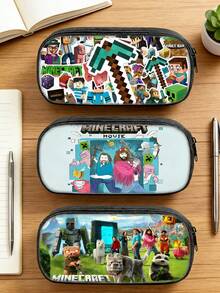 Minecraft Hộp đựng đồ dùng học tập My World dành cho học sinh tiểu học, hộp bút một lớp, chất liệu polyester, hình vuông đứng, phiên bản Hàn Quốc. - Nhiều màu - Xem 2