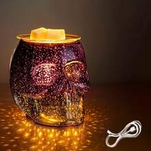 3D Glass Skull Electric Wax Melting Heater With PTC Heating Plate, Wax Burner Melter, Aromatherapy Heater, Suitable For Home Gifts, Holiday Presents For Thanksgiving, Halloween, Christmas, And Other Festive Occasions - 1PC - View 5
