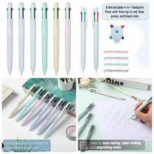 Multicolor Ballpoint Pen 4 Color Retractable Multi Ink Pen Set Of 6 Assorted Colors - 1 - 查看 1
