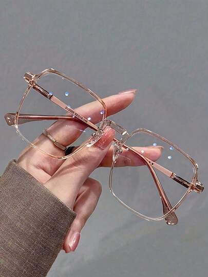 1副方形眼镜，时尚装饰眼镜框，简约高端Y2K街头风