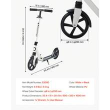Patinetes y equipos para niños - 20 cm (8 pulgadas), acero, blanco + negro - Ver 7