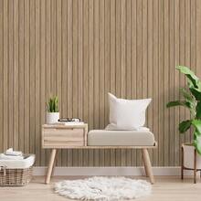 1卷加厚泡沫木纹条纹自粘墙纸/木纹图案墙贴/可撕墙板/防水可移除/适用于客厅/卧室/书房/天花板装饰/乙烯基墙贴 15.74X118.11英寸 - 魚骨紋棕 - 查看 9