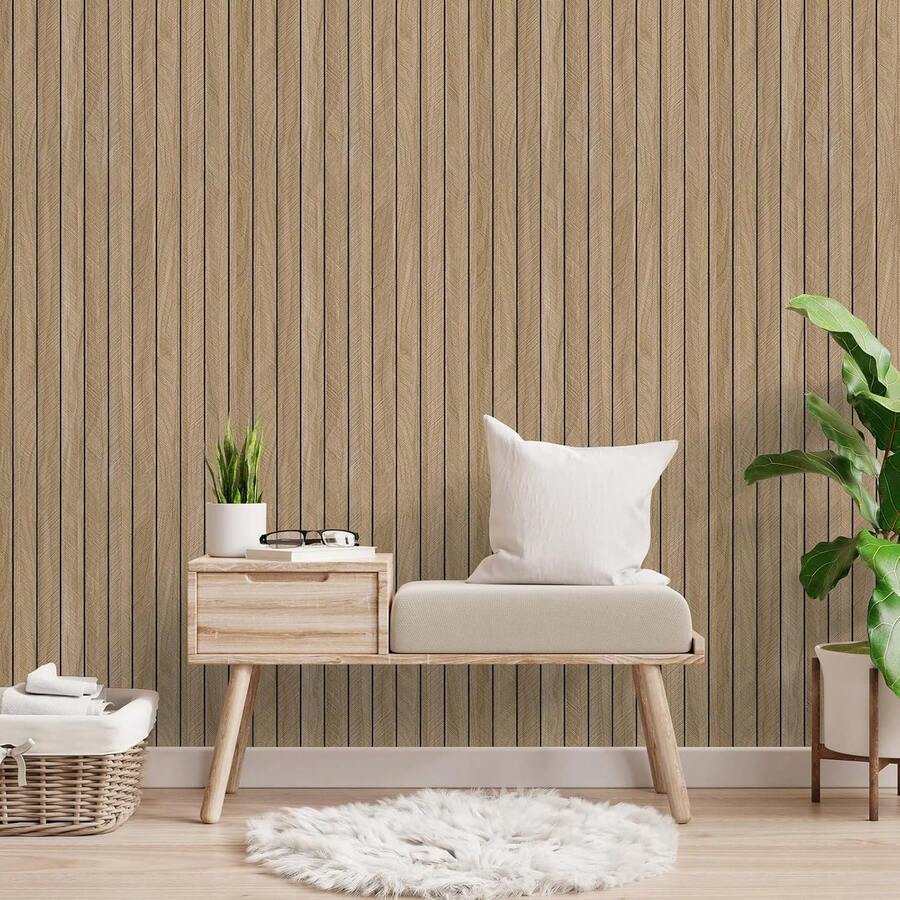 1 Cuộn Giấy Dán Tường Tự Dẹp Vân Gỗ Đục Dày Dày/Hình Dán Tường Vân Gỗ/Tấm Dán Tường Có Thể Xé/Chống Thấm Nước và Có Thể Tháo Gỡ/Thích Hợp Cho Phòng Khách/Phòng Ngủ/Phòng Học/Trang Trí Trần Nhà/Hình Dán Tường Vinyl 15.74X118.11INCH