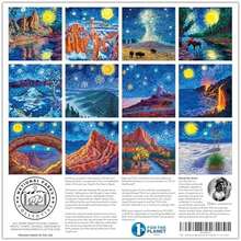 The Original 2026 Starry Night National Parks Wall Calendar | Made In The USA | Hand-Painted Art (No AI) | Van Gogh-Inspired Starry Night Theme | 12x24 In Open (12x12 In Closed) | National Park Gifts - / - 查看 2