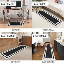 Kitchen Mats For Floor 17.3"X94.5" Kitchen Rugs Non Slip Washable Anti Fatigue Mat Kitchen Ergonomic Comfort Standing Mat Rug For Home Sink Floor Laundry Black - 17.3" X 94.5"+Black - View 6