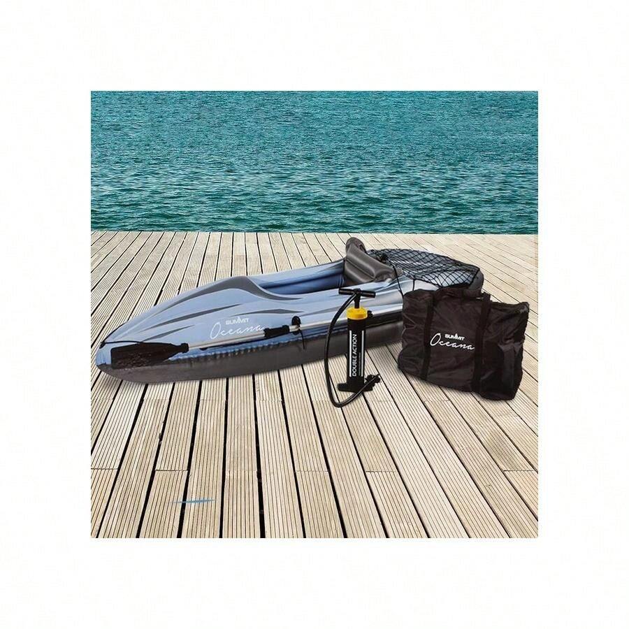 New Summit Oceana Single Seat 1 Person Inflatable Kayak Blue Kit - Multicolor - View 1
