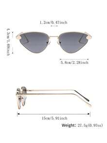 一副女士金属猫眼眼镜，复古优雅别致性感，百搭时尚，适合日常通勤、音乐节、海滩派对等场合。 - 彩色 - 查看 11