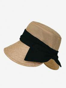 1 pieza Sombrero de cubo con lazo de mujer para verano, estilo multifuncional adecuado para uso diario, ir al trabajo, ocio al aire libre, comodidad en el hogar, viajes y vacaciones, un artículo esencial, playa, festival - multicolor - Ver 9