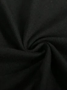 女士夏季字母印花休闲百搭吊带衫 - 黑色 - 查看 5