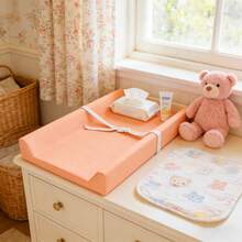 1 pieza Almohadilla cambiadora de pañales para bebé con estampado, Estación de cambio de piel de PU para bebés, Esterilla de masaje para bebés, Empaque comprimido - Multicolor - Ver 9