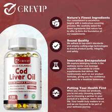 PSLALAE Wild Icelandic Cod Liver Oil - With Omega-3,EPA,DHA,Vitamin A & D3, Promotes Eye, Heart & Joint Health, Support Brain Memory And Cognitive - 120pcs - 一瓶 - 試用階段 - 查看 3