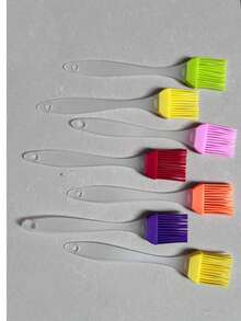 1pc/3pcs/7pcs Silicone Basting Brush, Heat Resistant Basting Brush With Scraper, Kitchen Cooking Baking Barbecue Tool - Multicolor - View 12