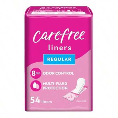 Carefree Panty Liners  Women Ular Wrapped Unscented 50ct Pantiliners Carefree Liners Daily Liners  Women Lig Pe And Leaks 8-Our Odor Control 50ct Packaging May Vary