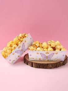 6/12Pcs Pink&Purple Buttterfly Pattern Disposable Tableware Paper Trays,Snack Food Trays,Disposable Food Container,Biscuit Baking Trays,Popcorn Box,Pink Birthday Decorations,1st Birthday Decorations,Birthday Decorations,Baby Shower Decorations,Butterfly Themed Party Decor,Babymoon Supplies,Gender Reveal Party Decor,Camping Supplies - Butterfly - View 4