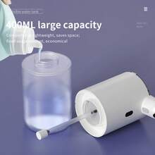 DONASIRA Dispensador de sabonete automático sem toque (1 unidade), design branco moderno, 6 níveis ajustáveis, alimentado por bateria recarregável via USB, dispensador de líquido sem contato, capacidade de 380 ml para cozinha e banheiro. - garrafa transparente branca - Ver 13