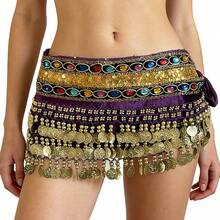 Belly Dance Sequin Fringe Skirt - Multicolor - View 16