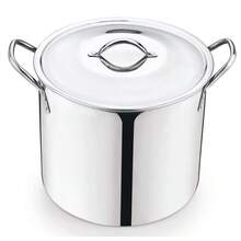 US 8-Qt Stainless Steel Stock Pot With Metal Lid - Ultra Durable, Stay-Cool Handles, American Family Cooking Essential - Single - 查看 2