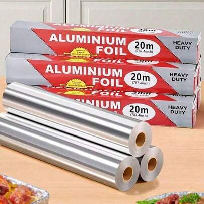 20m Premium Thick Aluminum Foil Roll - Non-Stick Baking, Grilling, Cooking And Food Preservation