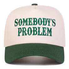 1pc Women's "Somebody's Problem" Trucker Hat, Personalized Embroidered Letter Baseball Cap, Streetwear Fashion 5-Panel Hat, Outdoor Sun Protection Casual Hat For Spring/Autumn Travel, Beach,Summer - Multicolor - View 4